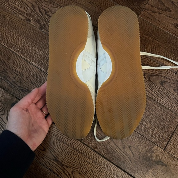 Tory Burch Cream and Beige Suede & Leather Sneakers - Picture 3 of 4